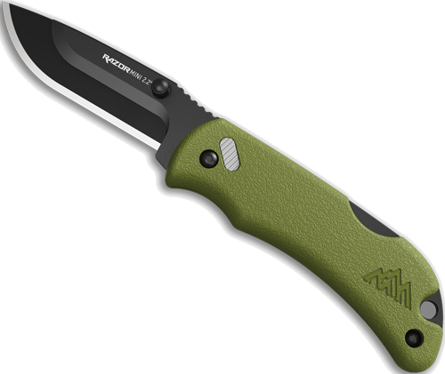 Outdoor Edge Razor-Mini 2.2" Pms with 2 Black Dp Blds – OD Green