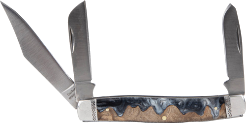 American Buffalo Knife & Tool Roper Lahar Series 3BLADE Stockman 3.25" Wood Resin Handle
