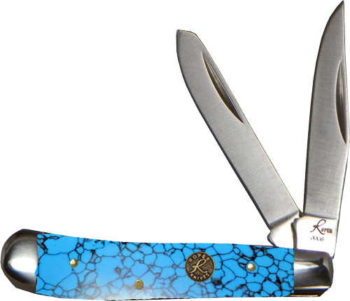 American Buffalo Knife & Tool Roper Series Stone Peanut 2-Blade Turquoise