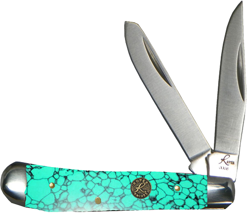 American Buffalo Knife & Tool Roper Series Stone Peanut 2-Blade Sea Foam
