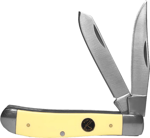 American Buffalo Knife & Tool Roper Pecos Trapper 2.5" Liner Lock Cream Handles