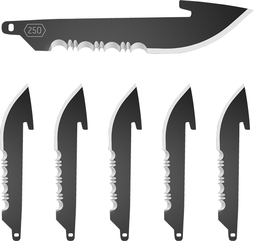 Outdoor Edge 2.5" Drop Point with Serrations Blade 6-PK