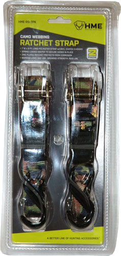 HME Products Ratchet Strap 1"X8' Camo Strap 2-Pack