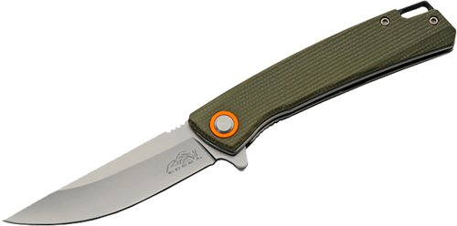 SZCO Sawmill Ruc 4" Green Micarta Folder D2 Steel Blade Knife