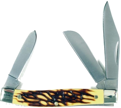 Ruko Folder 3.5" Simulated Deer Horn Handle Clamshell Knife