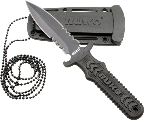 Ruko Fixed 3" Neck/Boot Nylon Handle Clamshell Knife