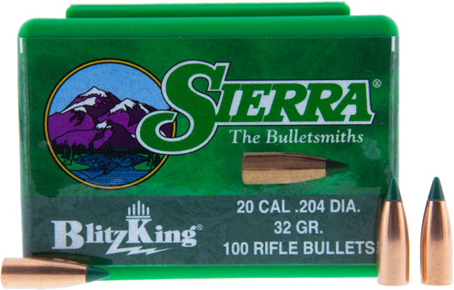 Sierra Bullets 20 Cal .204 32 Grain Blitzking 100-Count