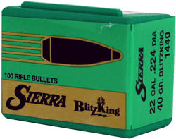 Sierra Bullets 22 Caliber .224 40 Grain Blitzking 100-Count