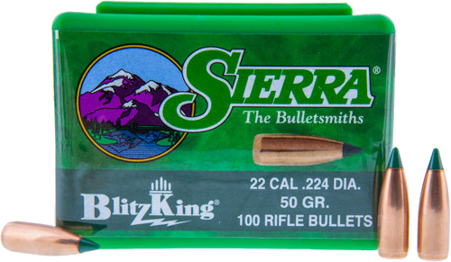 Sierra Bullets 22 Cal .224 50 Grain Blitzking 100-Count