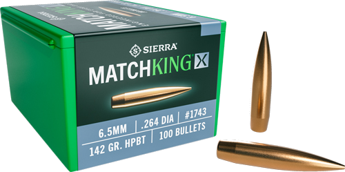 Sierra Bullets 6.5mm .264 142 Grain HP-Bt Matchking X 100-Count