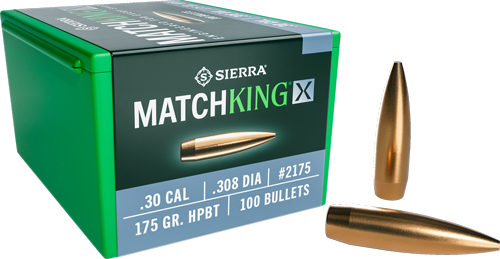 Sierra Bullets 30 Cal .308 175 Grain HP-Bt Matchking X 100-Count