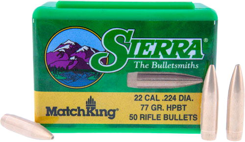 Sierra Bullets 22 Cal .224 77 Grain Hpbt with Cannelure 50-Count
