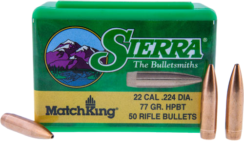 Sierra Bullets 22 Cal .224 77 Grain Hpbt 50-Count