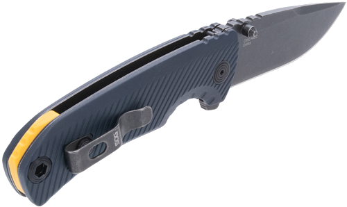 Sog Tellus Atk 3.24" Blade Sprg Assisted Squid Ink/Ylw Knife