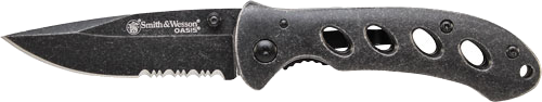 Smith & Wesson S&W Oasis Small Liner Lock 2.6" Stonewash Blade Knife