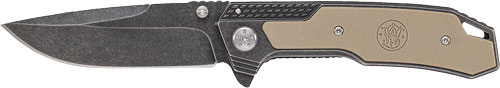 Smith & Wesson S&W Stonewash Drop Point 3.6" Blade with S&W Logo in G10 Handle