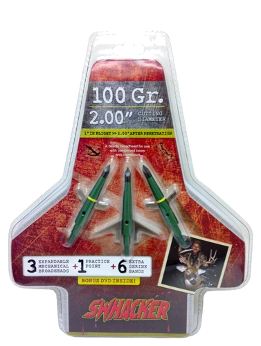 Swhacker 2-Blade 100 Grain 2" Cut 3-Pack Broadhead