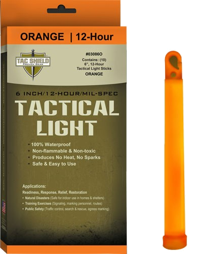 Tac Shield Tactical Light Stick 12 Hour 6" 10-Pack