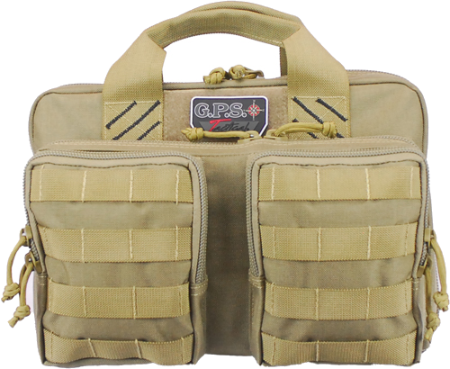 GPS Quad+2 Case with 2-Removable Pouches Tan Pouch