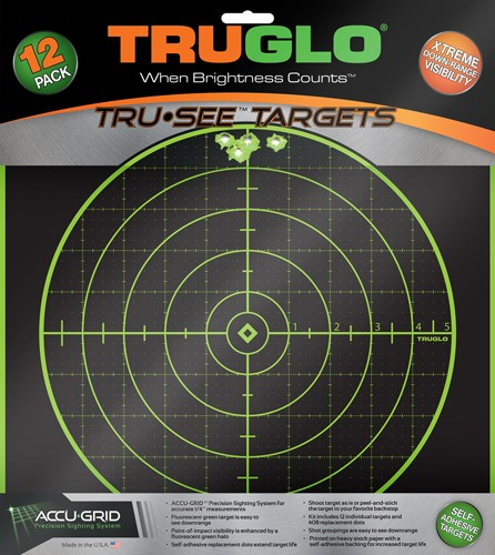 Truglo Tru-See Reactive Target 100 Yard 12"X12" 12-Pack