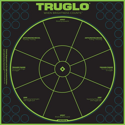 Truglo Tru-See Reactive Target Handgun Diagnostic 12"X12" 6-Pack Pistol
