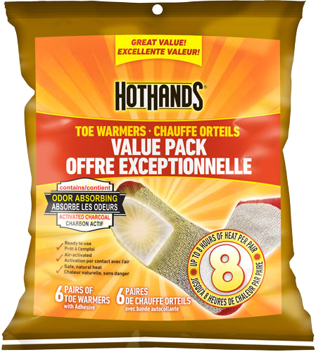 HotHands Toe Warmer Value Pack 6 Pairs per Pack 8 Hour with Adhs