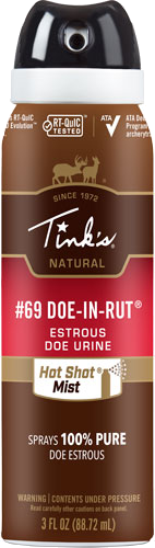 Tinks Deer Lure 69 Doe-In-Rut Hot Shot Mist 3 oz. Aerosol