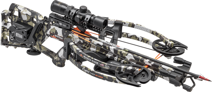 Wicked Ridge Crossbow Fury 410 Acudraw De-Cock 410 FPS Camo