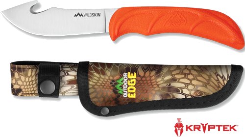 Outdoor Edge Wild Skin 4.0" Guthook with Mo Sheath Knife
