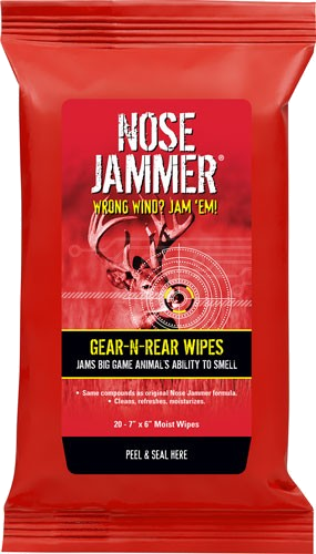 Nose Jammer Gear and Rear Wipes 7"x6" 20 Wipes per Pack
