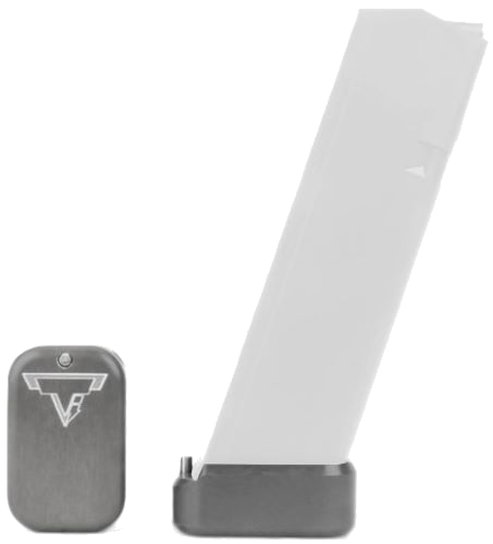 Taran Tactical Firepower Glock 19 Magazine Extension – +2/3 Titanium Gray